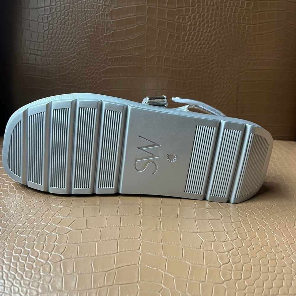 Stuart Weitzman Moxie Sport Women's Sandal Silver Size 10 M - Picture 6 of 8